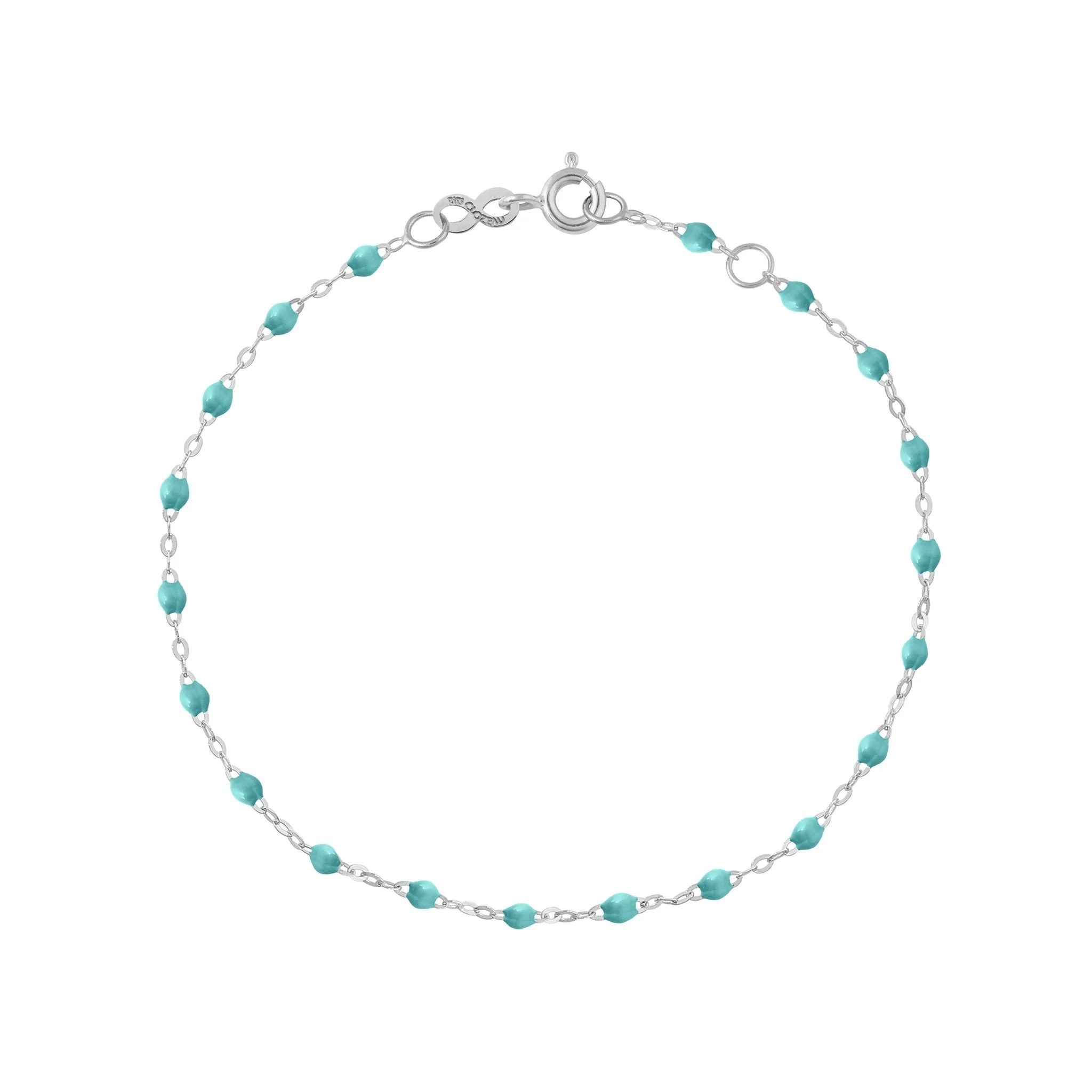 Classic Gigi Turquoise Green bracelet, White Gold, 6.7"