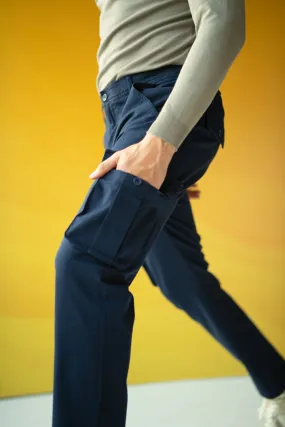 Classic Navy Stretch Cargo Pants