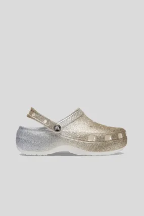 Classic Platform Ombre Glitter Clog - Gold Silver