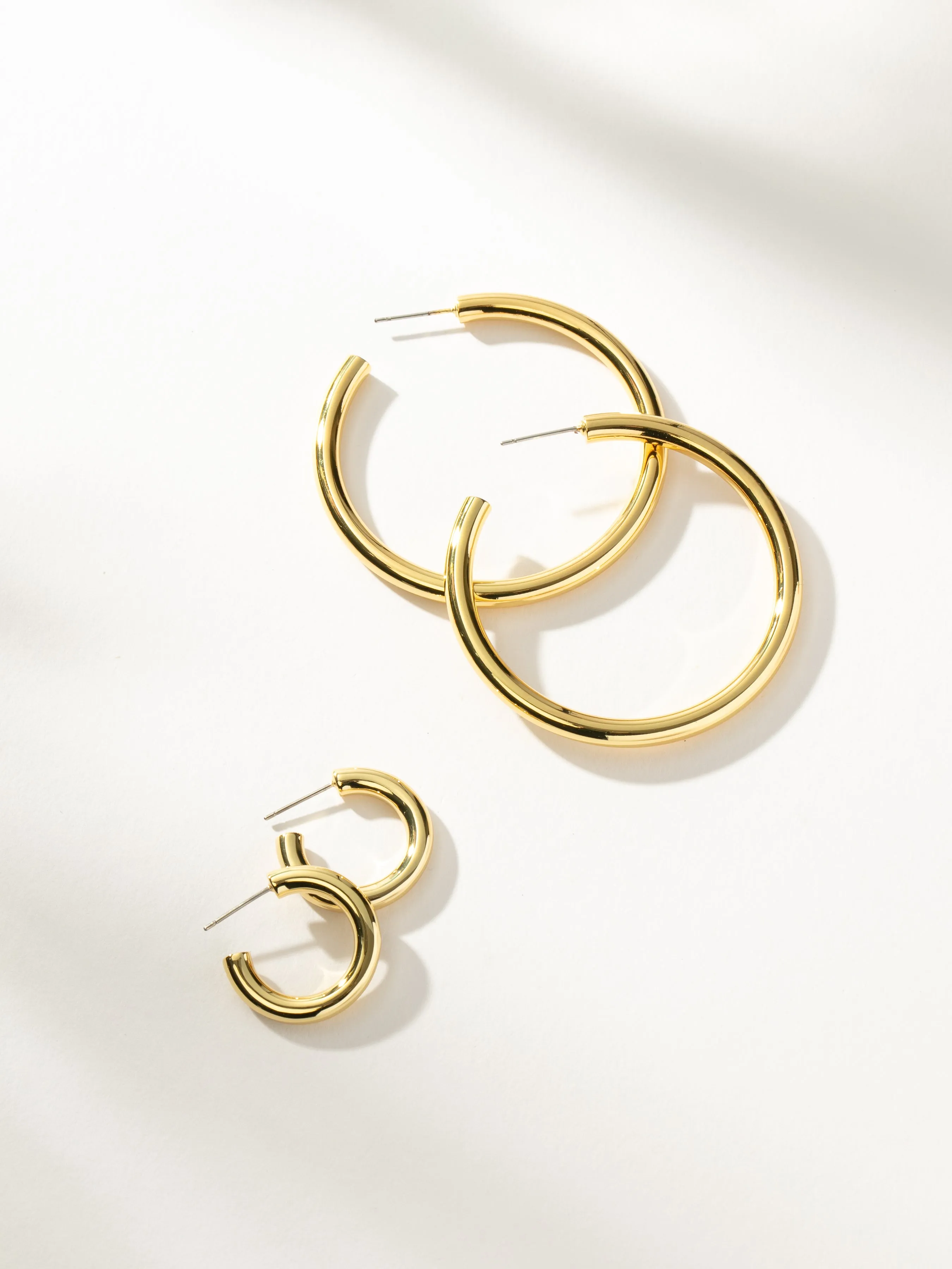 Classic Thick Gold Hoop Earrings