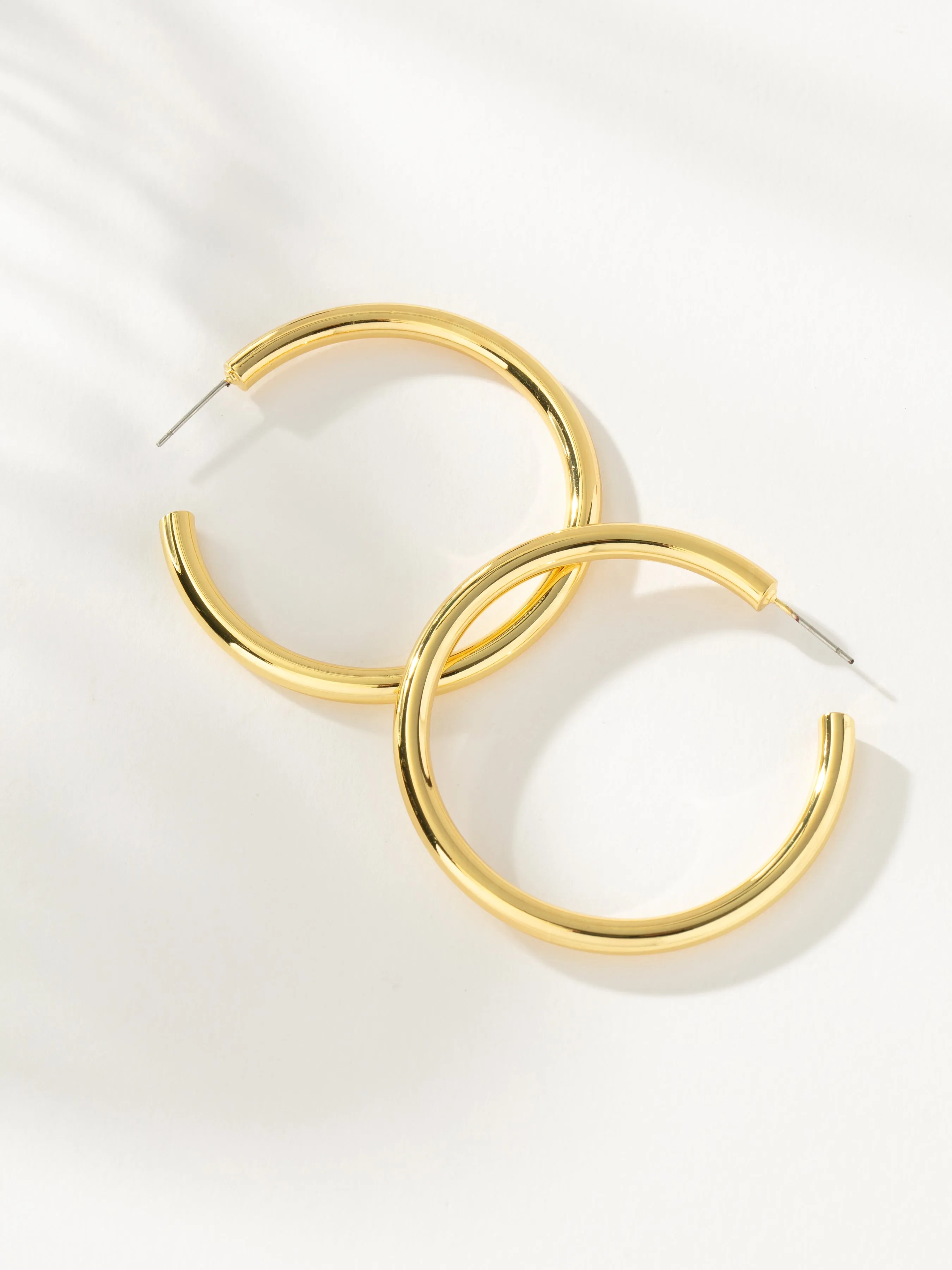 Classic Thick Gold Hoop Earrings