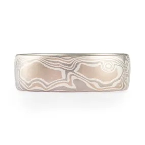 Classic Woodgrain Pattern Wedding Band in Smoke Palette