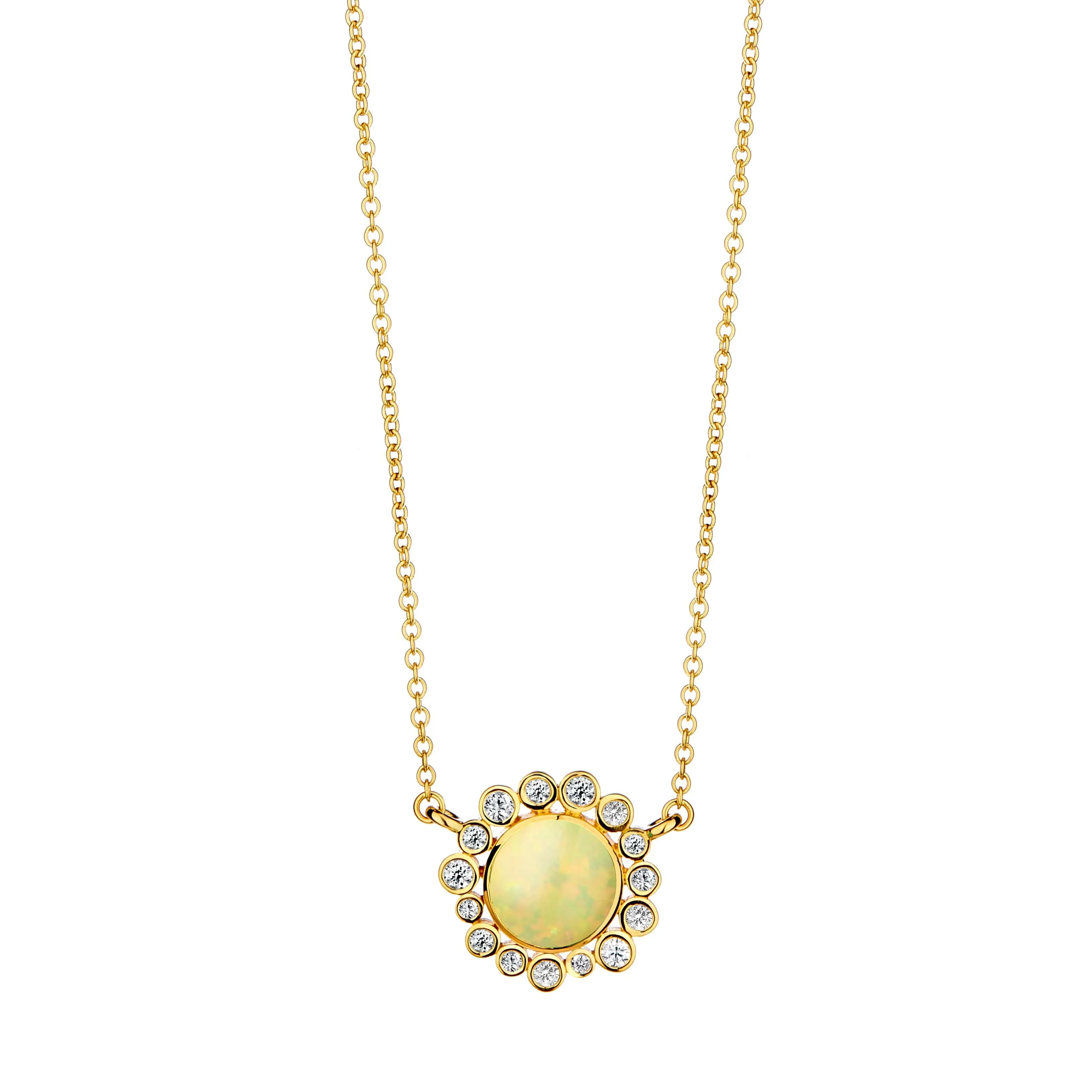 Cosmic Gemstone Diamond Cluster Necklace