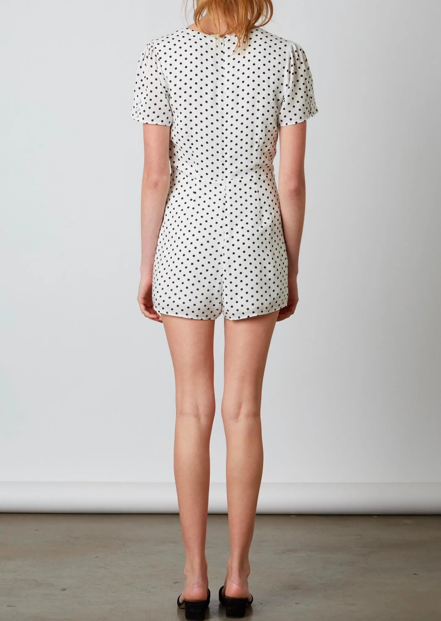 Cotton Candy LA - Shoreditch Polka Dot Romper - White/Black