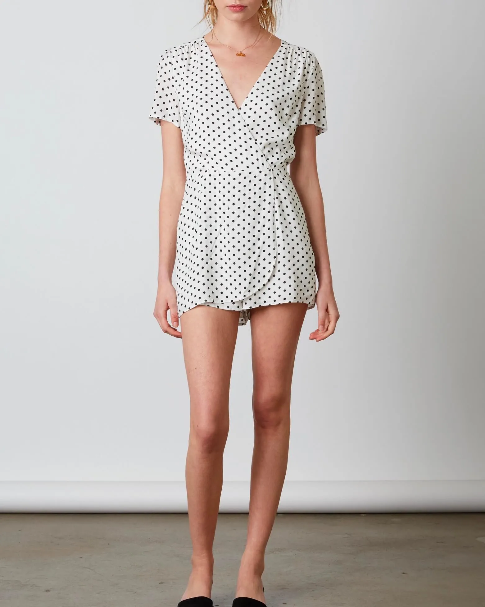 Cotton Candy LA - Shoreditch Polka Dot Romper - White/Black