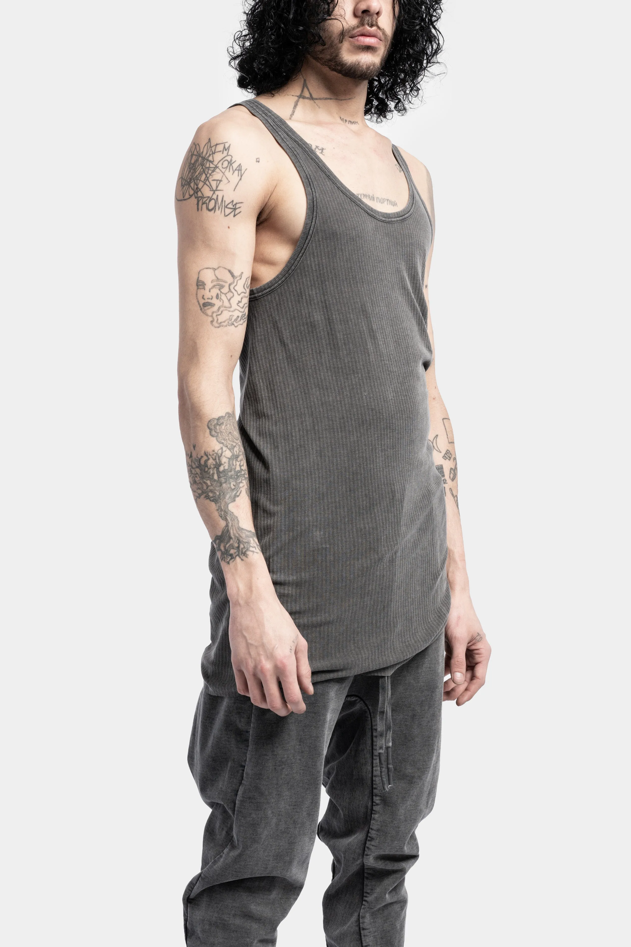 Cotton tank top, Acid grey