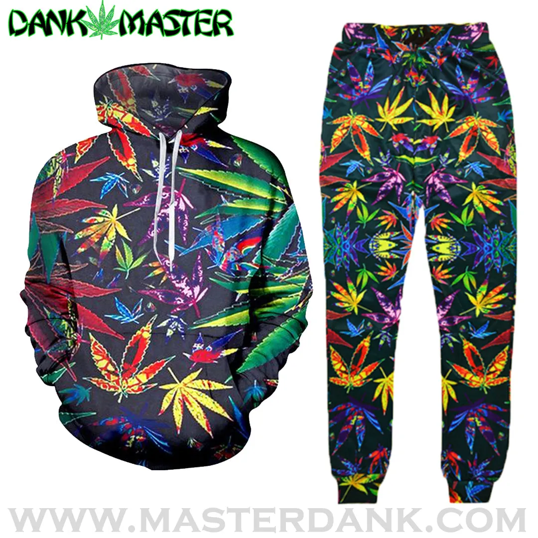 Dank Master Colorful Weed Leaf Tracksuit