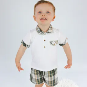 Deolinda Boys Olive Shorts Set