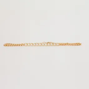 Diamond Bezel Tennis Segment Curb Chain Bracelet