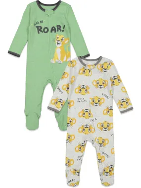 Disney Lion King Simba 2 Pack Zip Up Sleep N' Play Coveralls