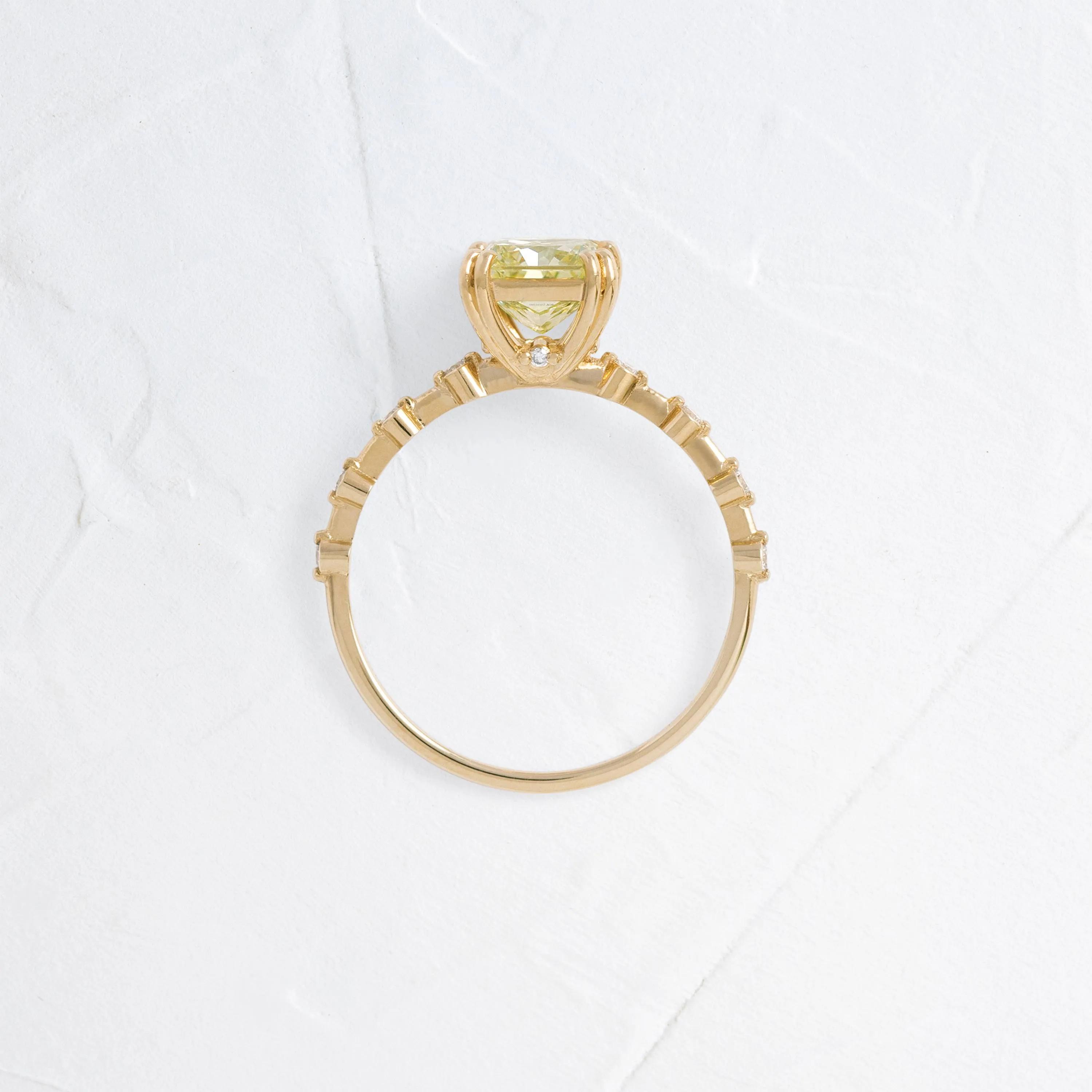 Distance Ring, 1.4ct. Light Yellow Diamond