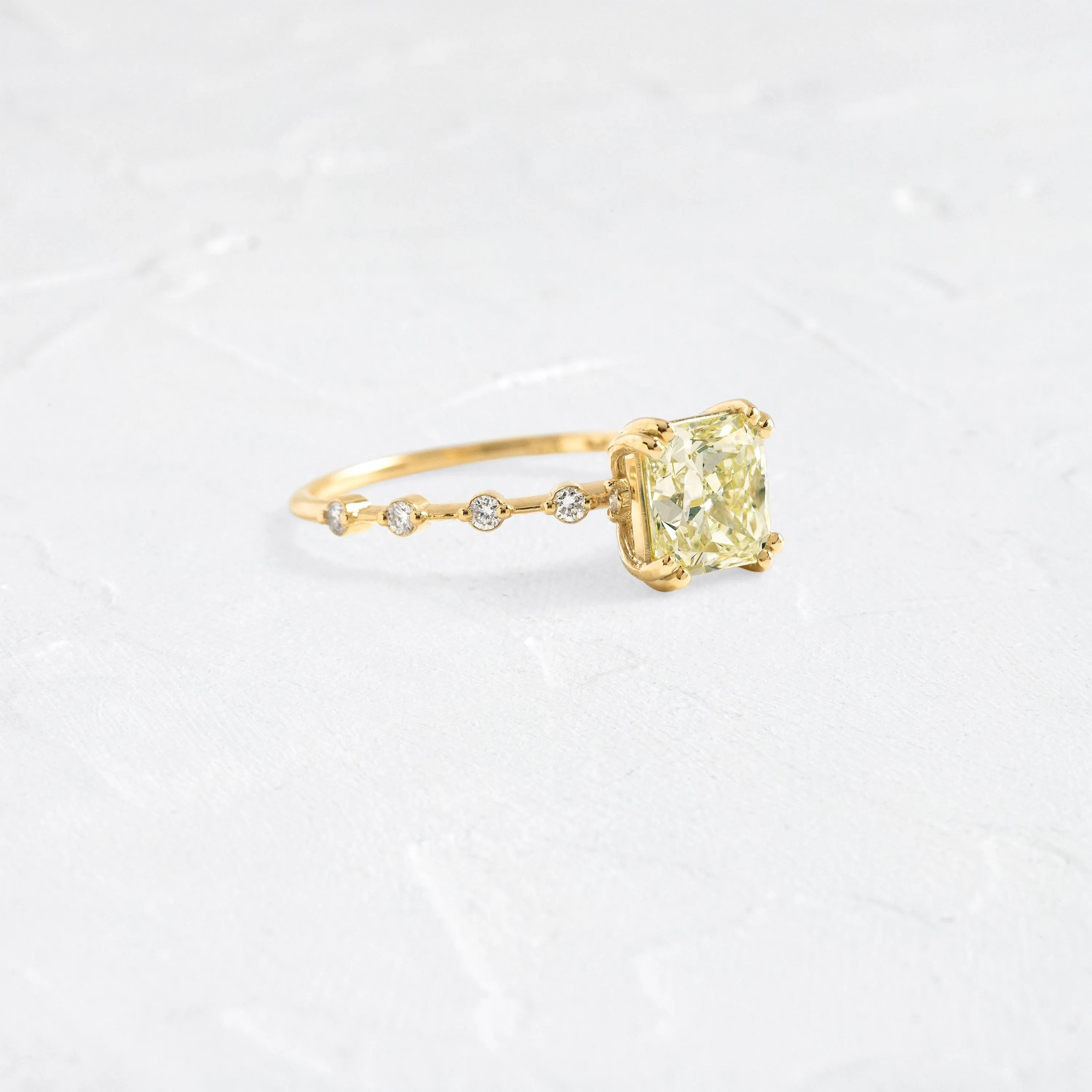 Distance Ring, 1.4ct. Light Yellow Diamond