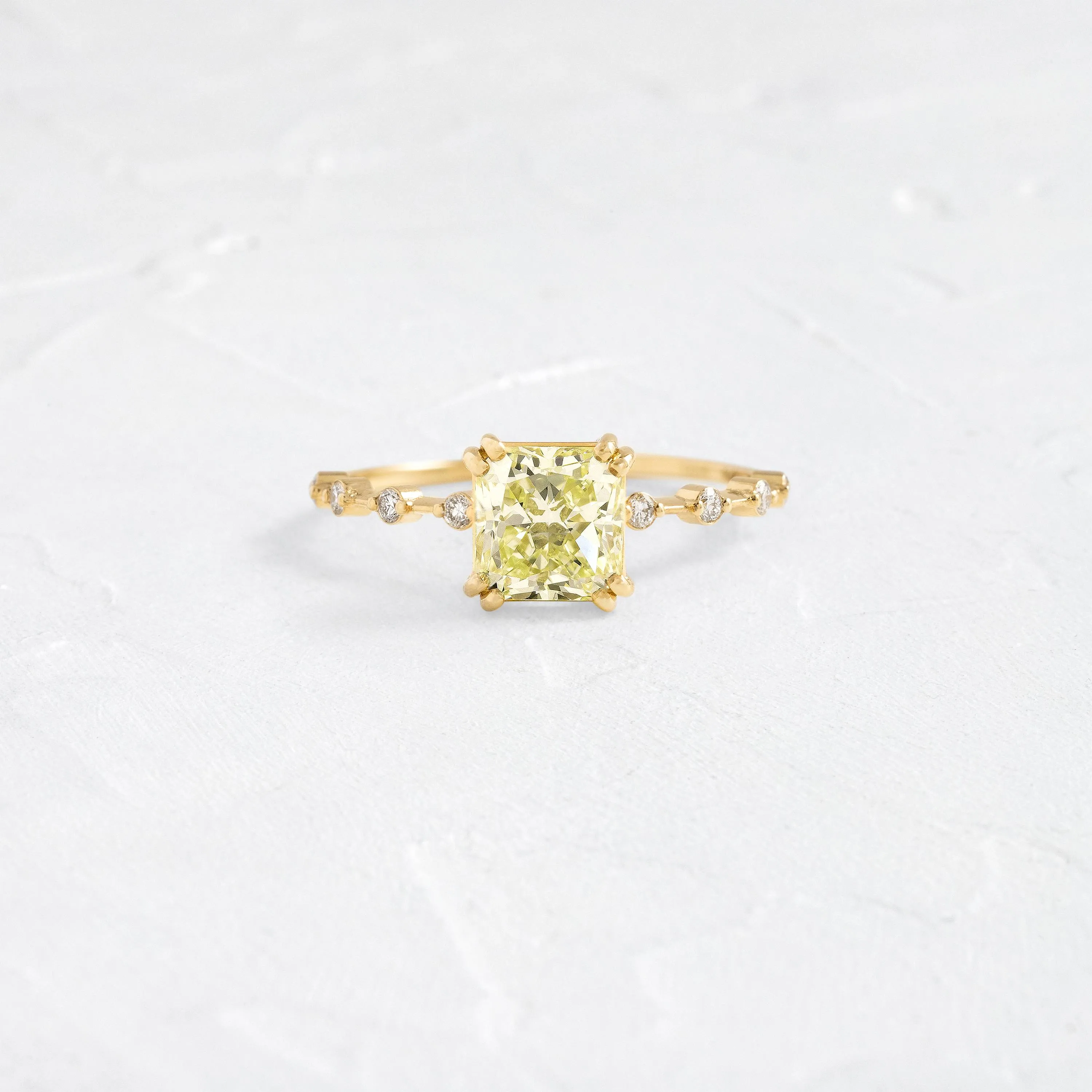 Distance Ring, 1.4ct. Light Yellow Diamond