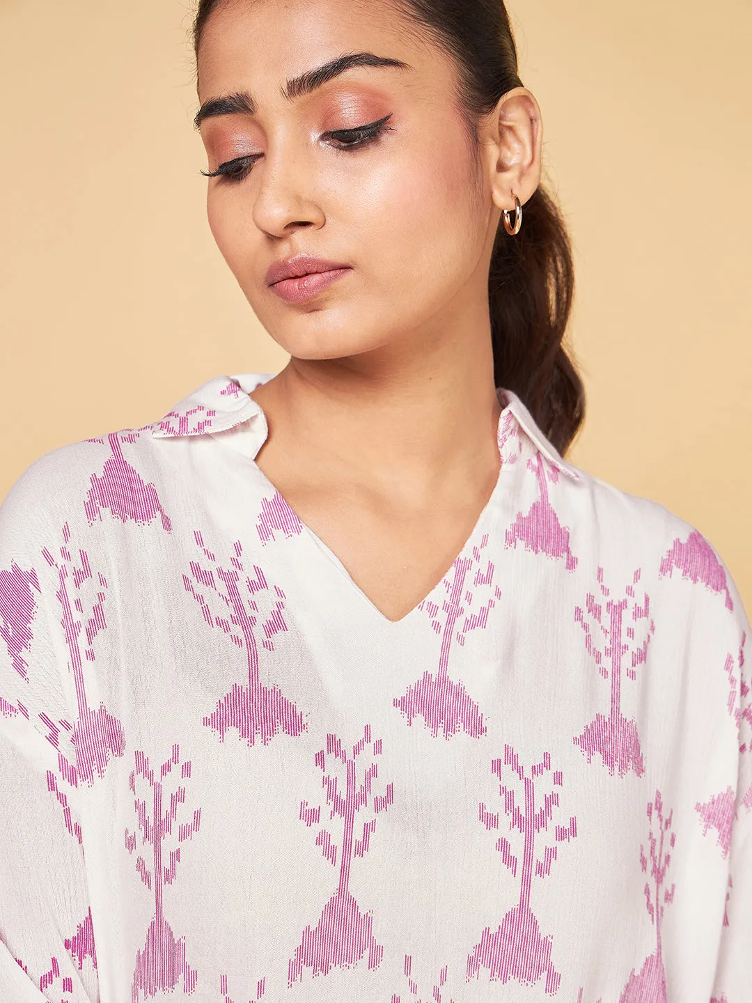 Echoes of Bliss Abstract Geometric Printed Shirt