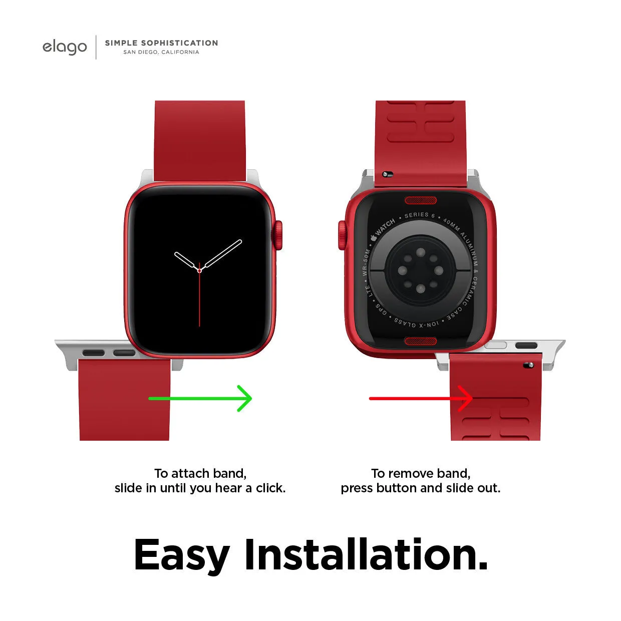 Elago Premium Apple Watch Band (Red)