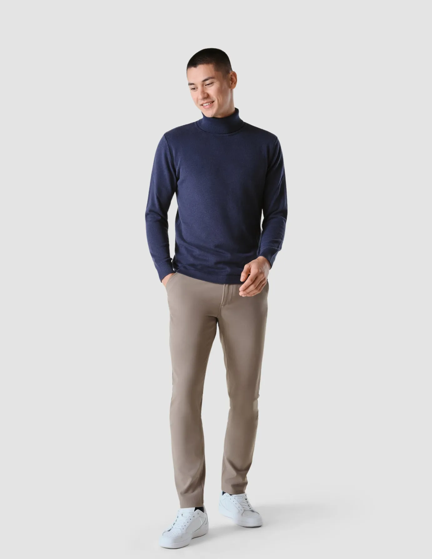 Fine Knit Turtleneck Navy