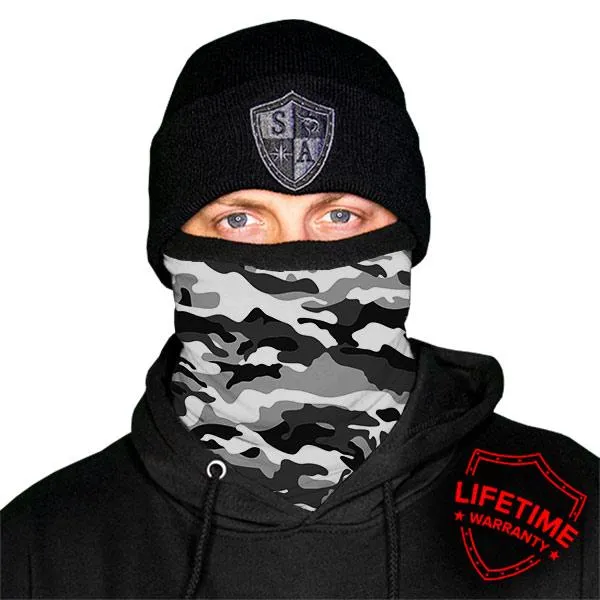 Fleece Face Shields® | Snow Military Camo