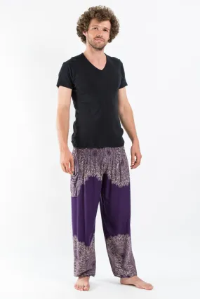 Floral Mandalas Men's Harem Pants in Purple