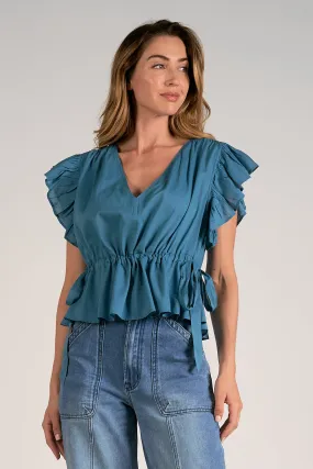 Flutter Sleeve Top with Ties