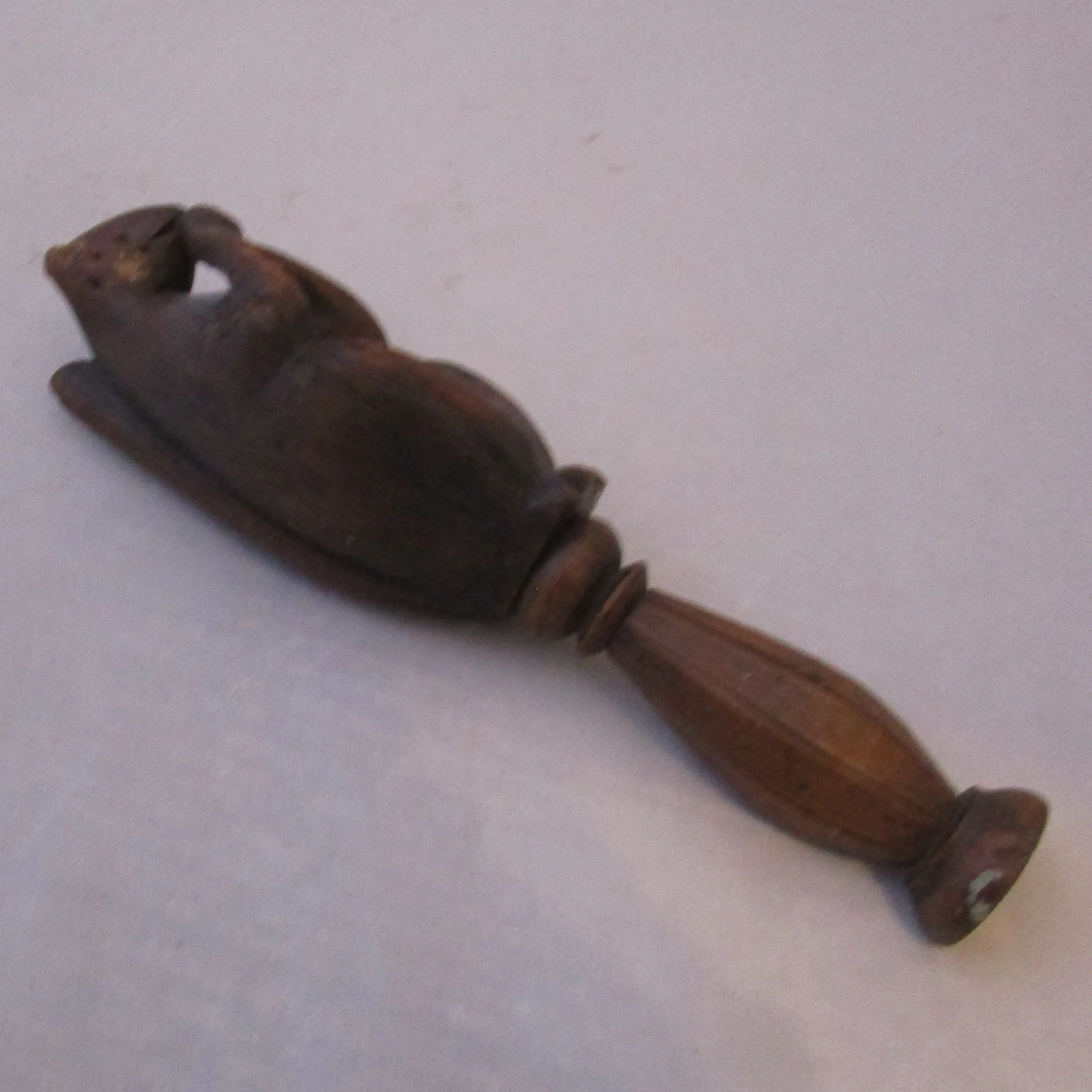 Folk Art Carved Wooden Squirrel Nutcracker Antique Victorian c1880