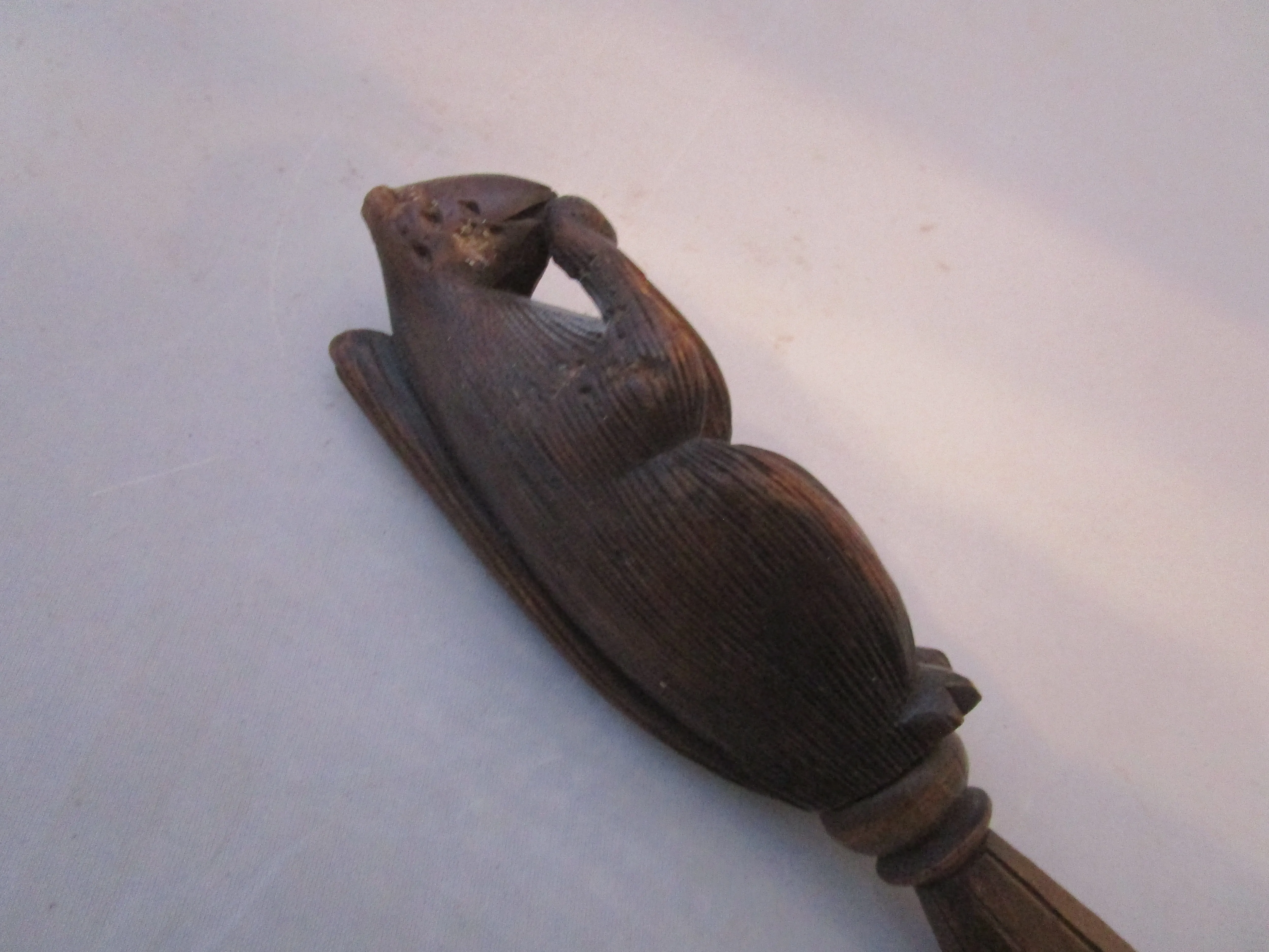 Folk Art Carved Wooden Squirrel Nutcracker Antique Victorian c1880