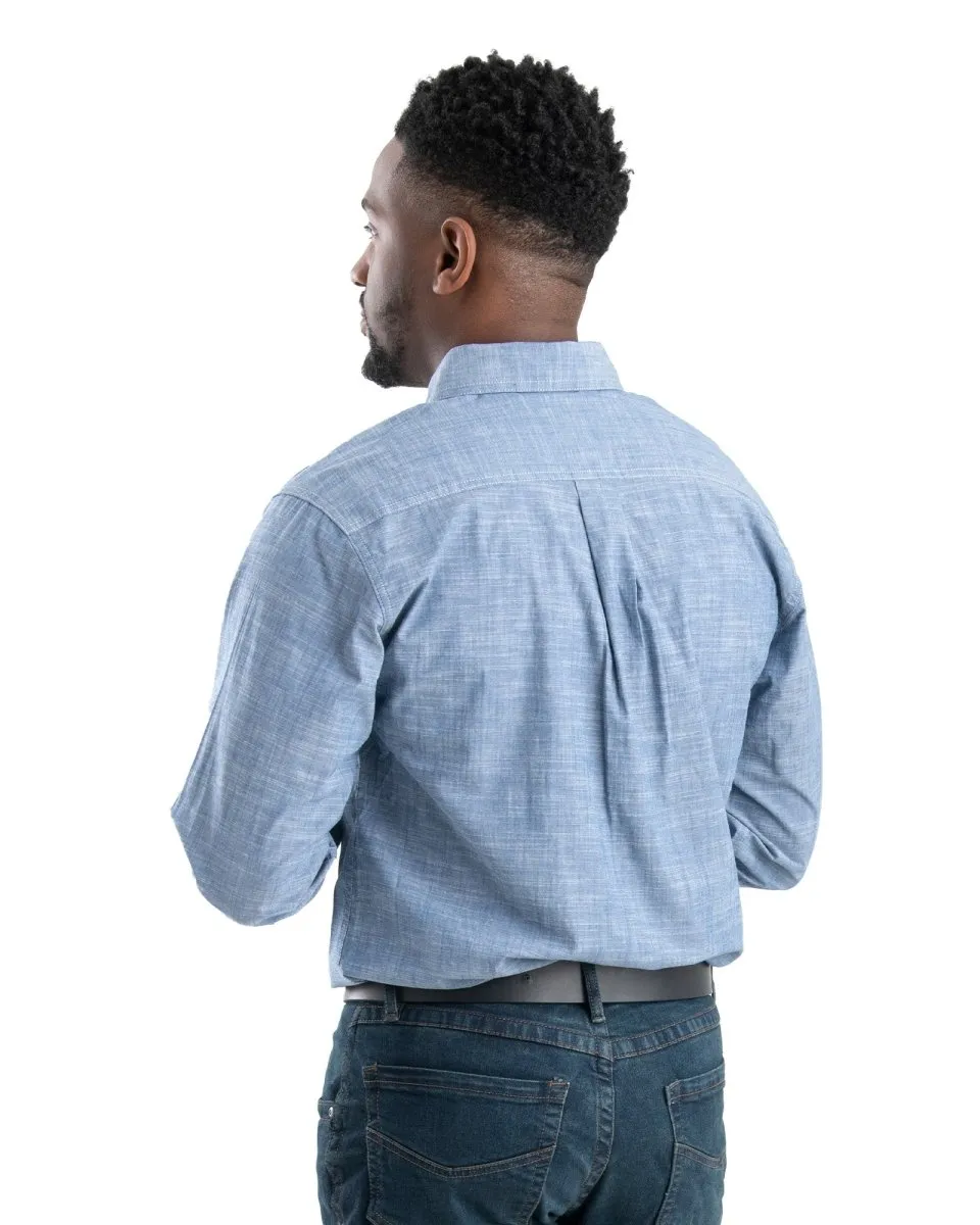 Foreman Flex Long Sleeve Chambray Button Down Work Shirt