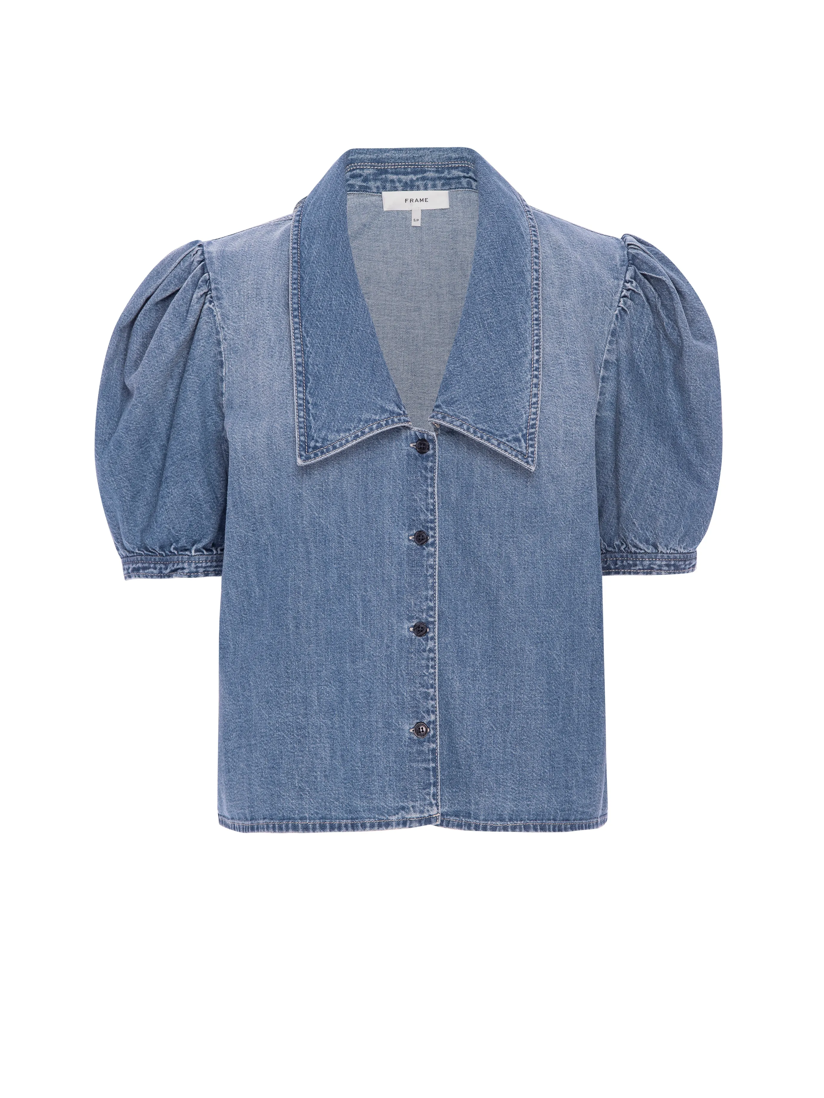 Frame Denim Sailor Blouse in Starlet