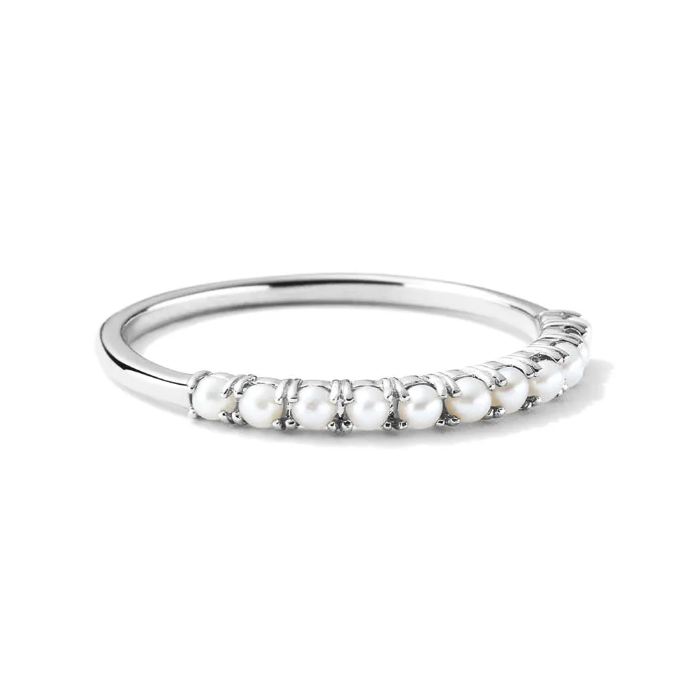 Freshwater Pearl Half Eternity Band