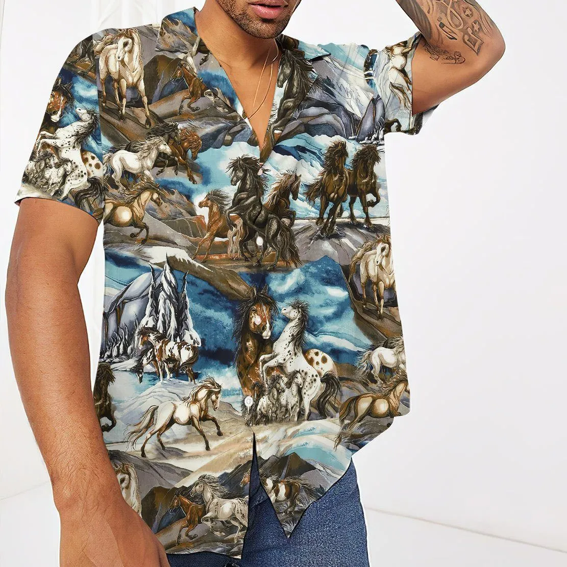 Gearhuman 3D Horse Hawaii Shirt