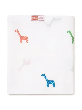 Giraffe Print 100% Cotton Muslin Square By Olly & Belle