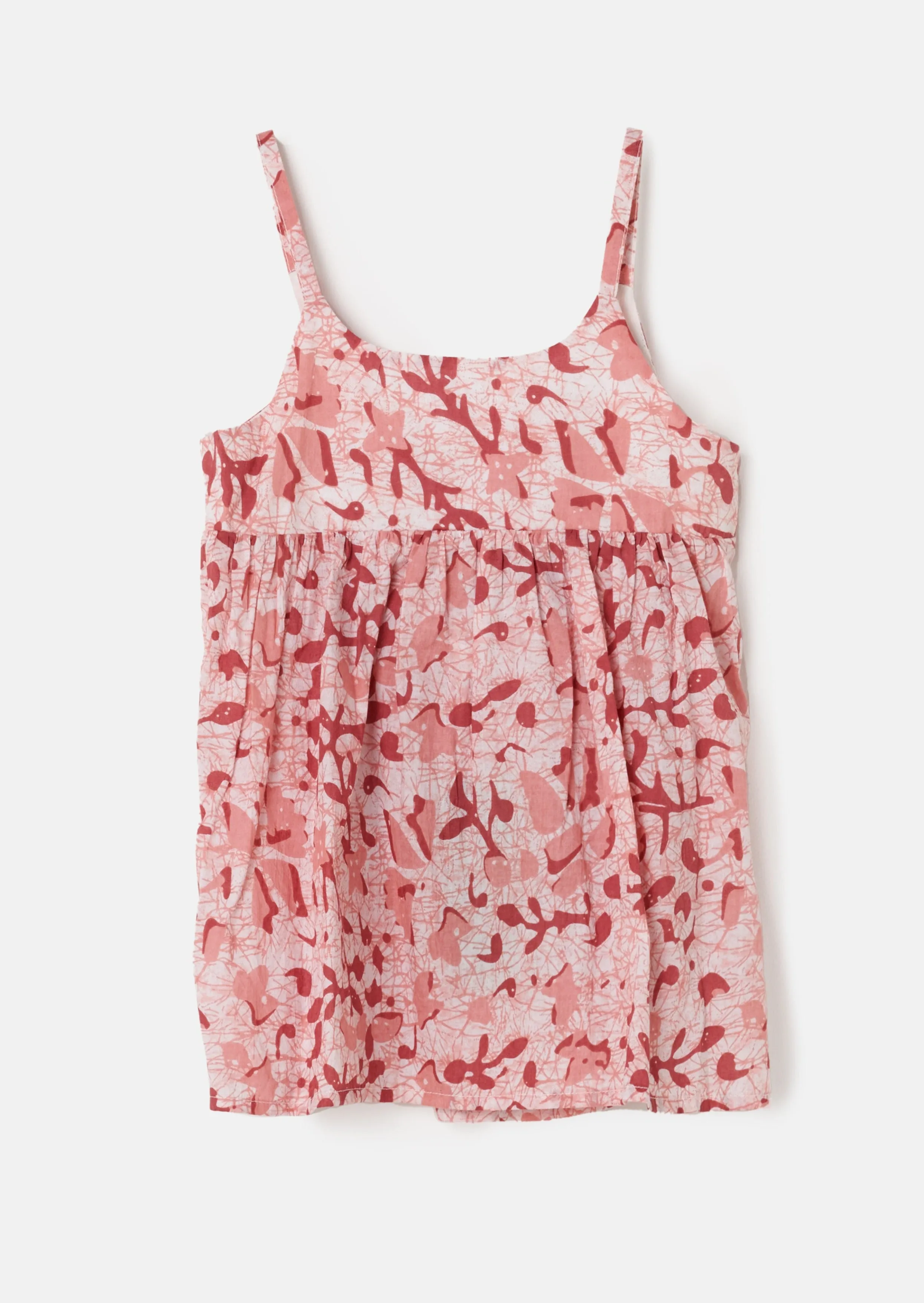 Girls Floral Printed Pink Top with Back Tie