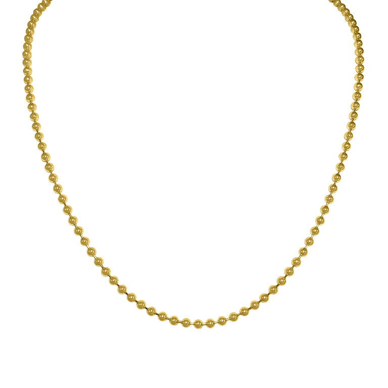 Gold Ball 3mm Chain 16”