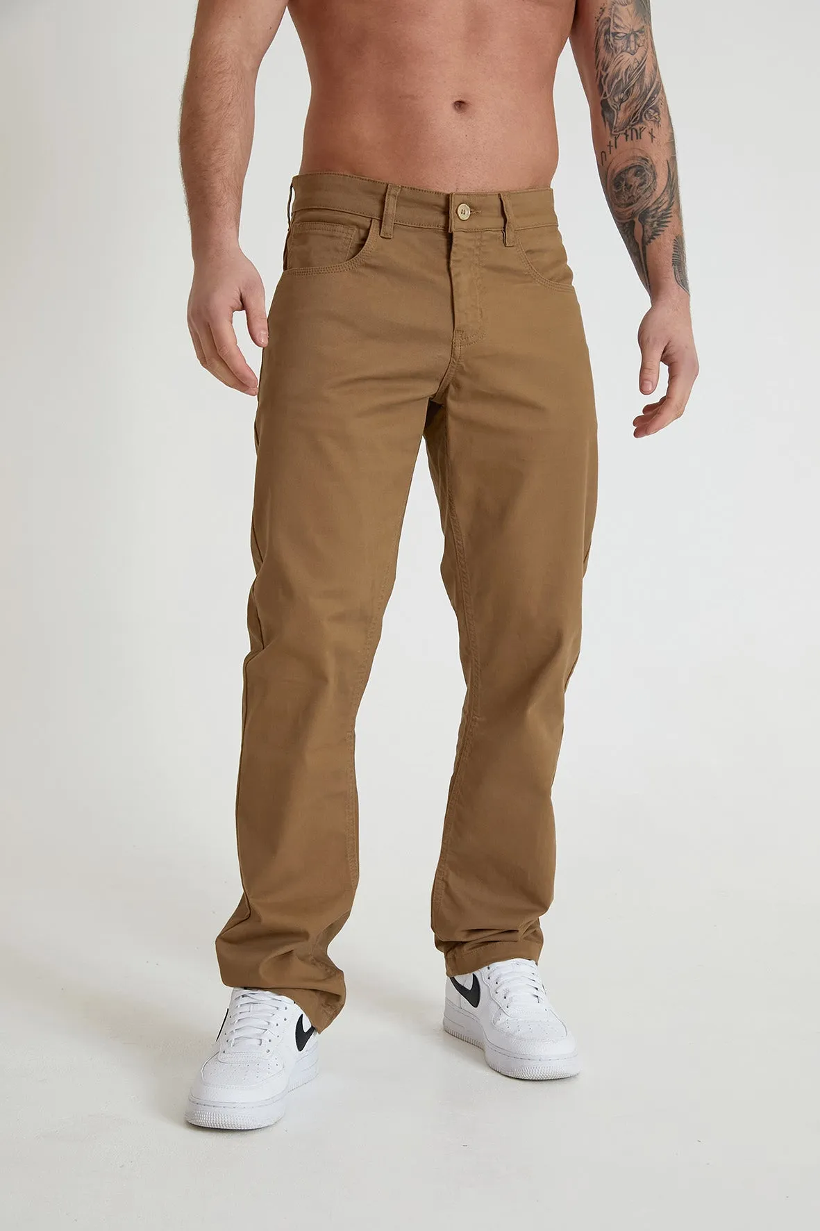 Hawkins 5 pocket chino pant in premium cotton twill - Otter