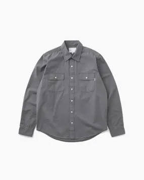 Herringbone Twill Classic Workshirt Slate Grey