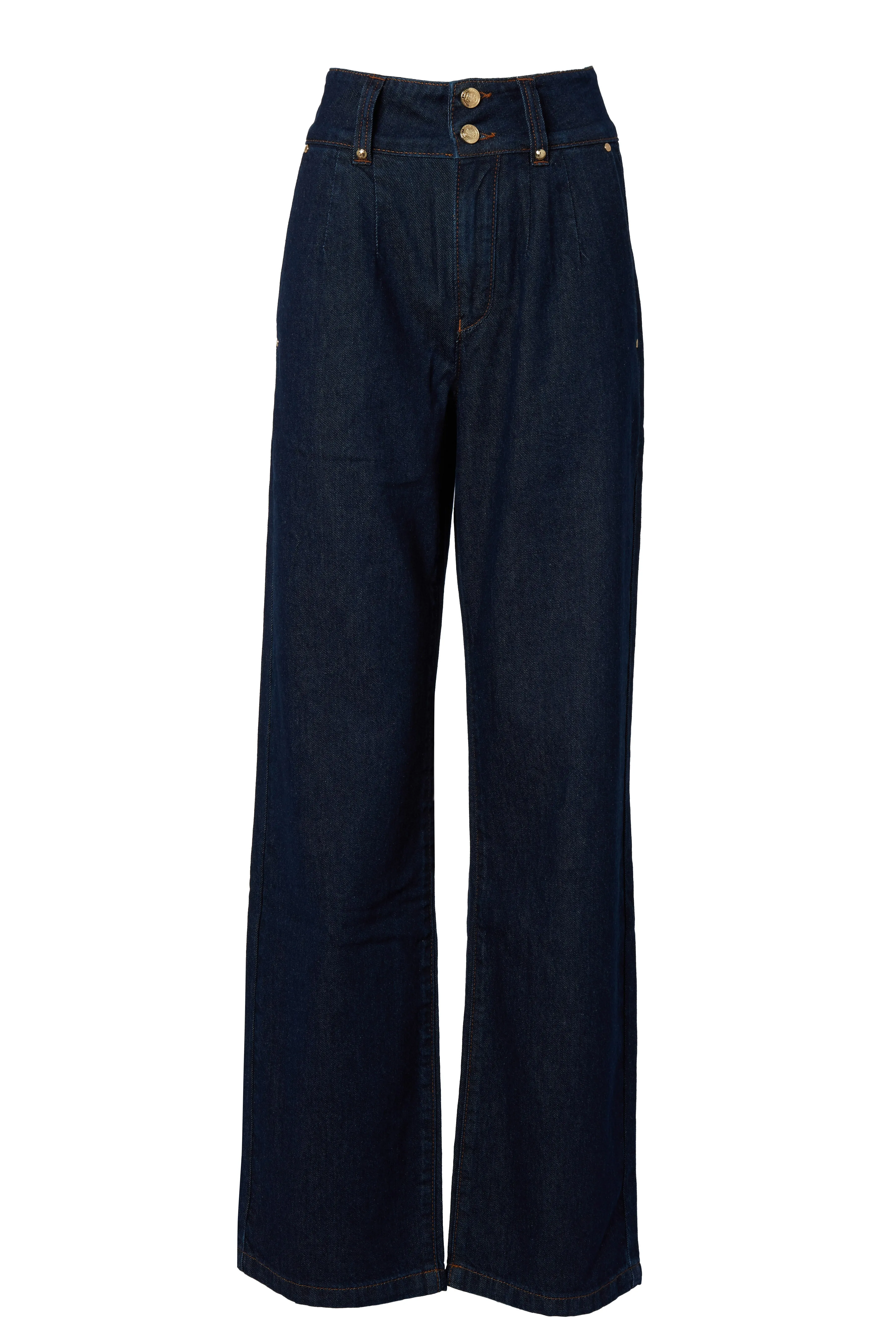 High Waisted Straight Jean (Deep Indigo)