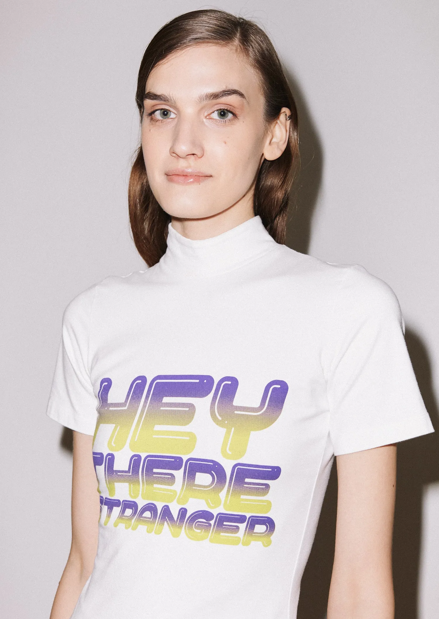 House of Holland 'Hey There' Shrunken High Neck Tee