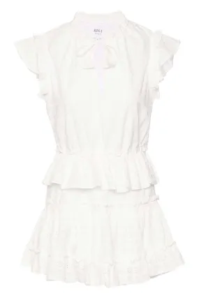 Iliana White Eyelet Ruffled Mini Dress