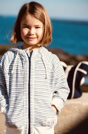 Kid's French Terry Indigo Striped Hoodie