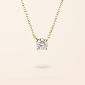 Lab Created Diamond 14K Gold Solitaire Necklace (.40ct)