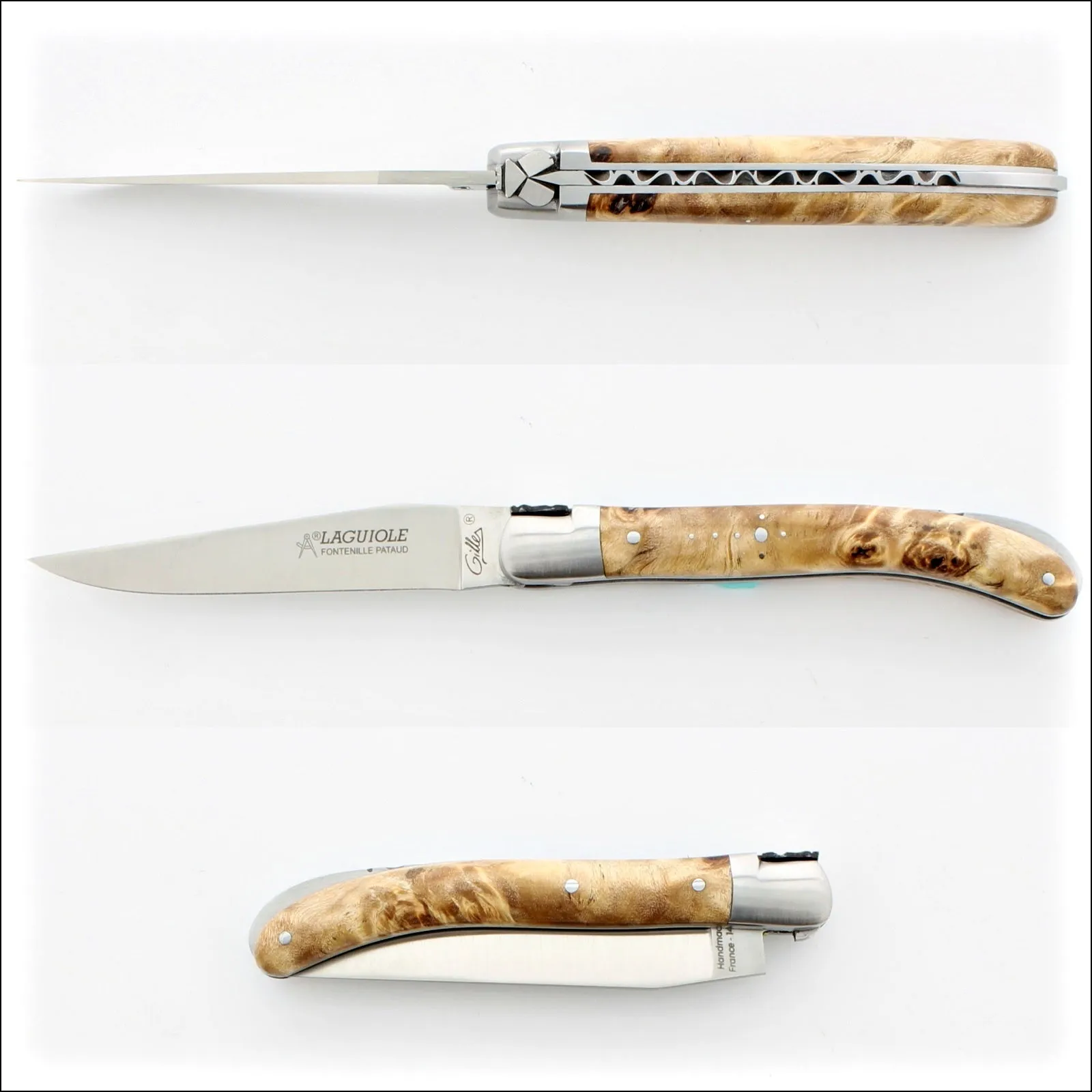 Laguiole Le Pocket Classic Stabilized Poplar Burl Handle