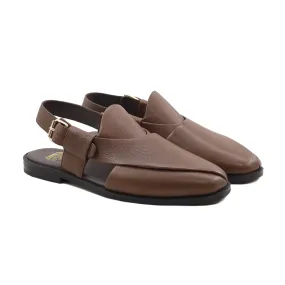 Lahti - Men's Brown Pebble Grain Sandal