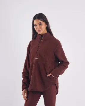 Lara Fleece Half Zip Auburn Rust