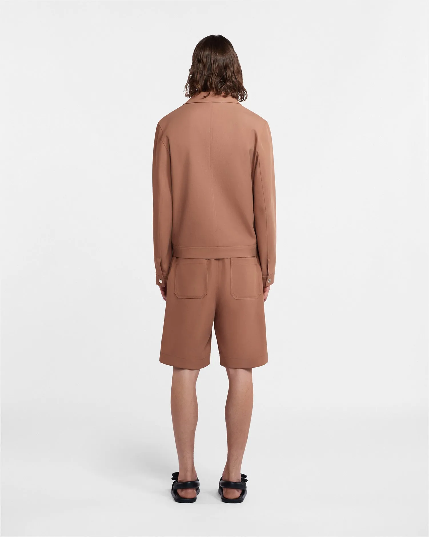 Larry - Sale Structured Twill Jacket - Rust Twill