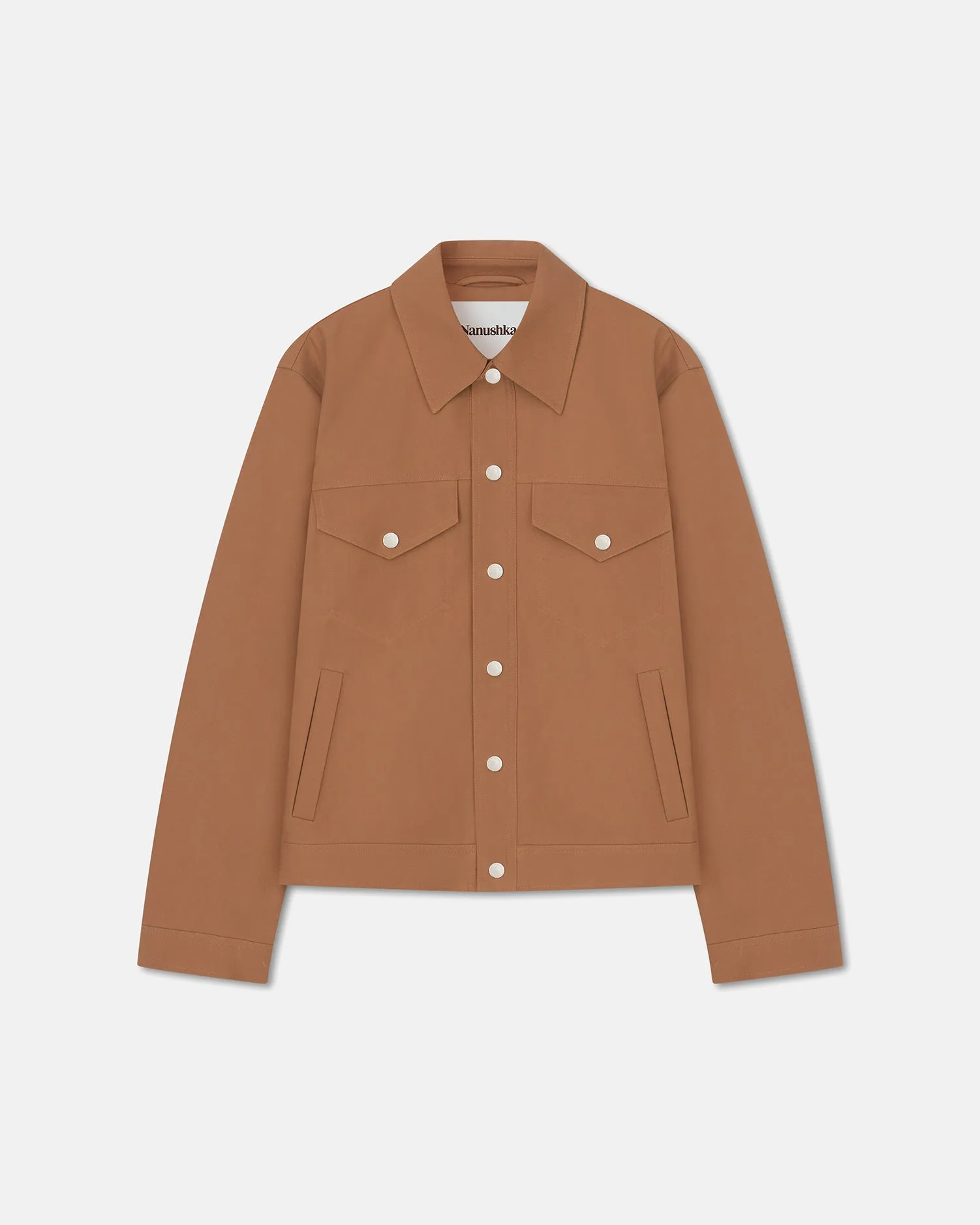 Larry - Sale Structured Twill Jacket - Rust Twill