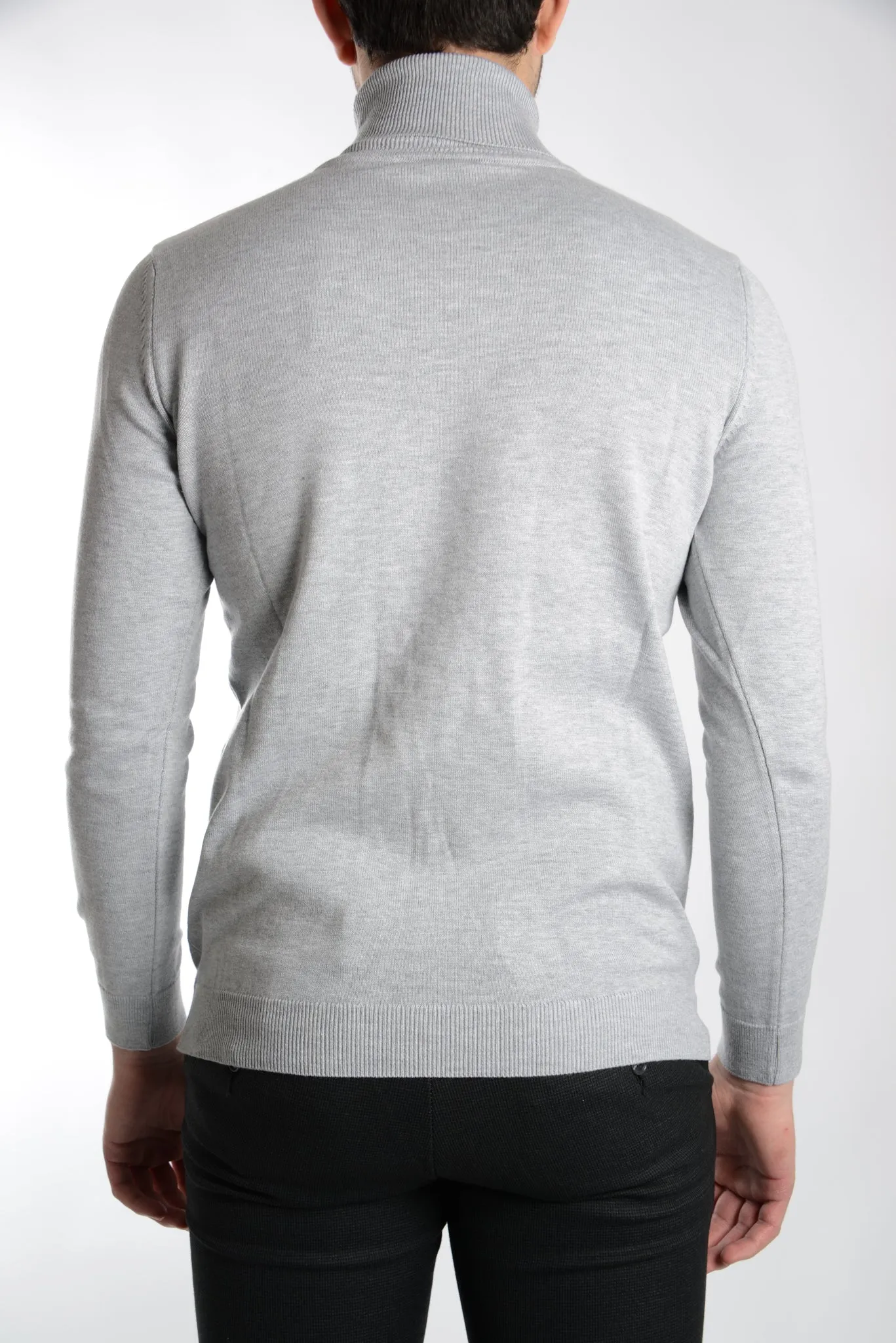 Leeds Slim Fit Heathered Turtleneck Euro Sweater