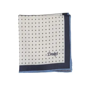 Linen/Cashmere Dot Print Pocket Square