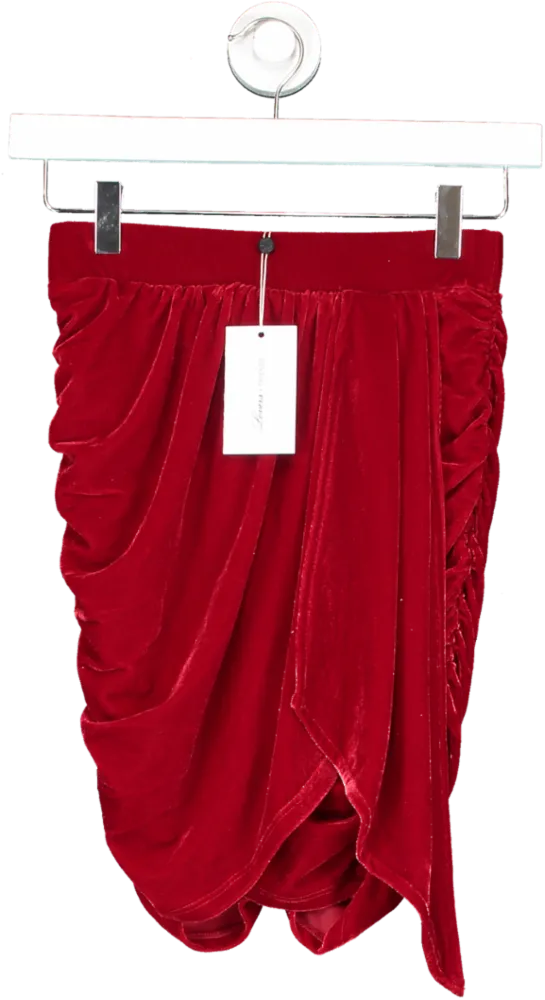 Lovers and Friends Velvet Tinley Skirt In Red UK XS