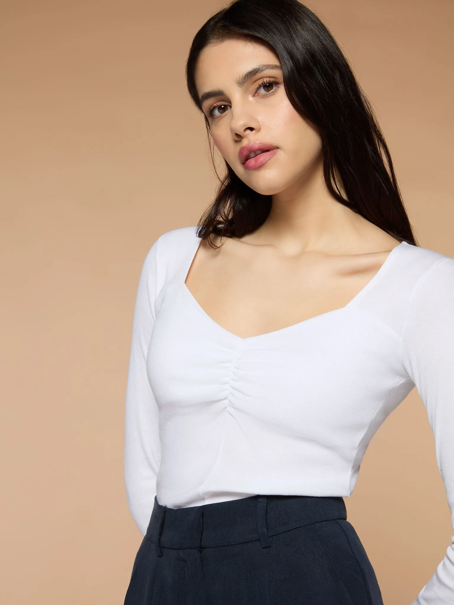 Lucinda Jersey Top in White