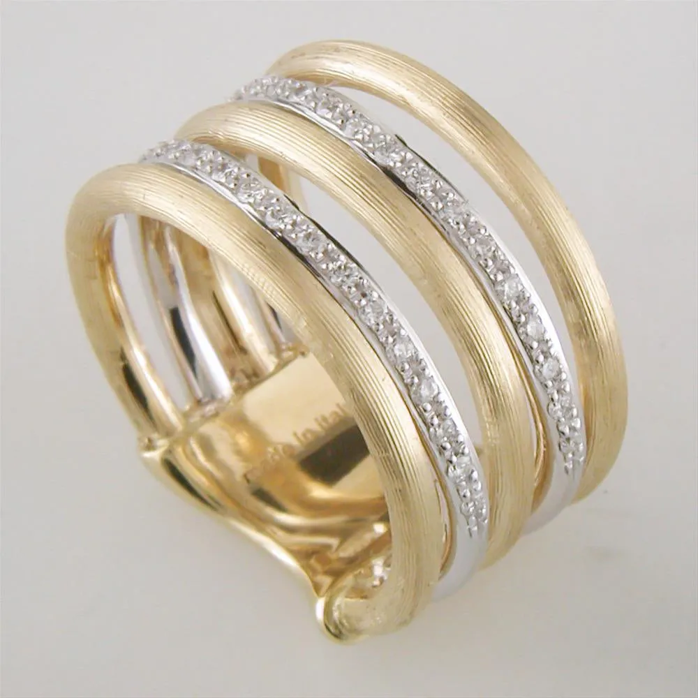 Marco Bicego Jaipur Link Yellow & White Gold Diamond 5 Row Ring AB479 B YW