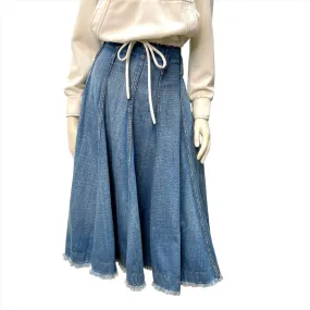 McQ by Alexander McQueen Vintage Designer Denim Paneled Skirt Made in Italy Size 31"